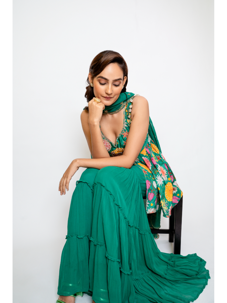 Monika Panwar in Sharara Set (SS - 012)