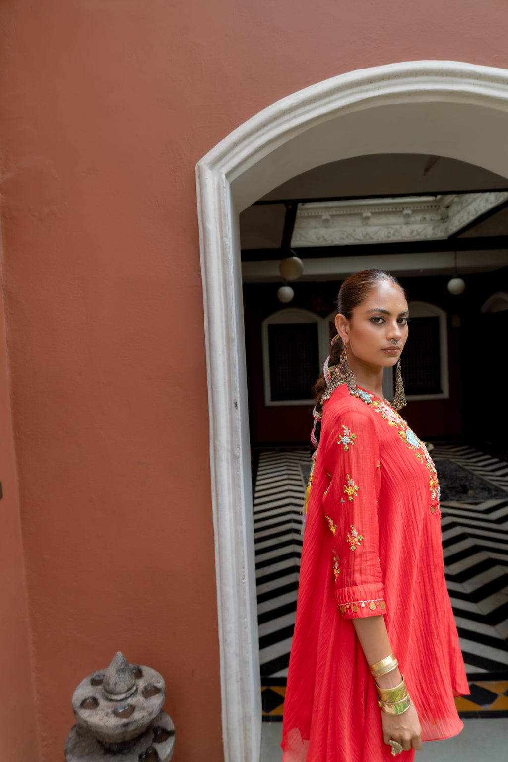 Asymmetrical  Kurta Set (SS-409)