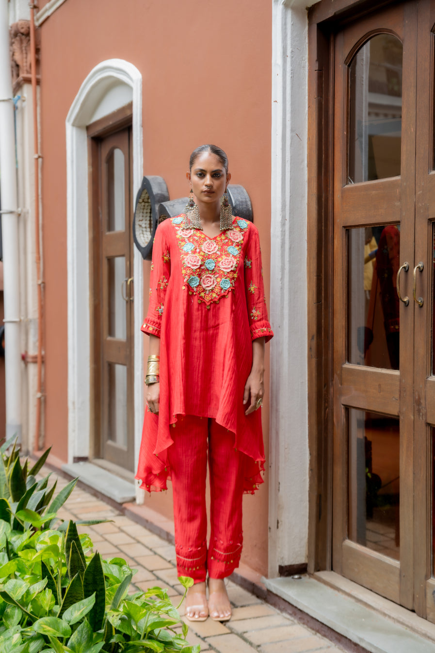 Asymmetrical  Kurta Set (SS-409)