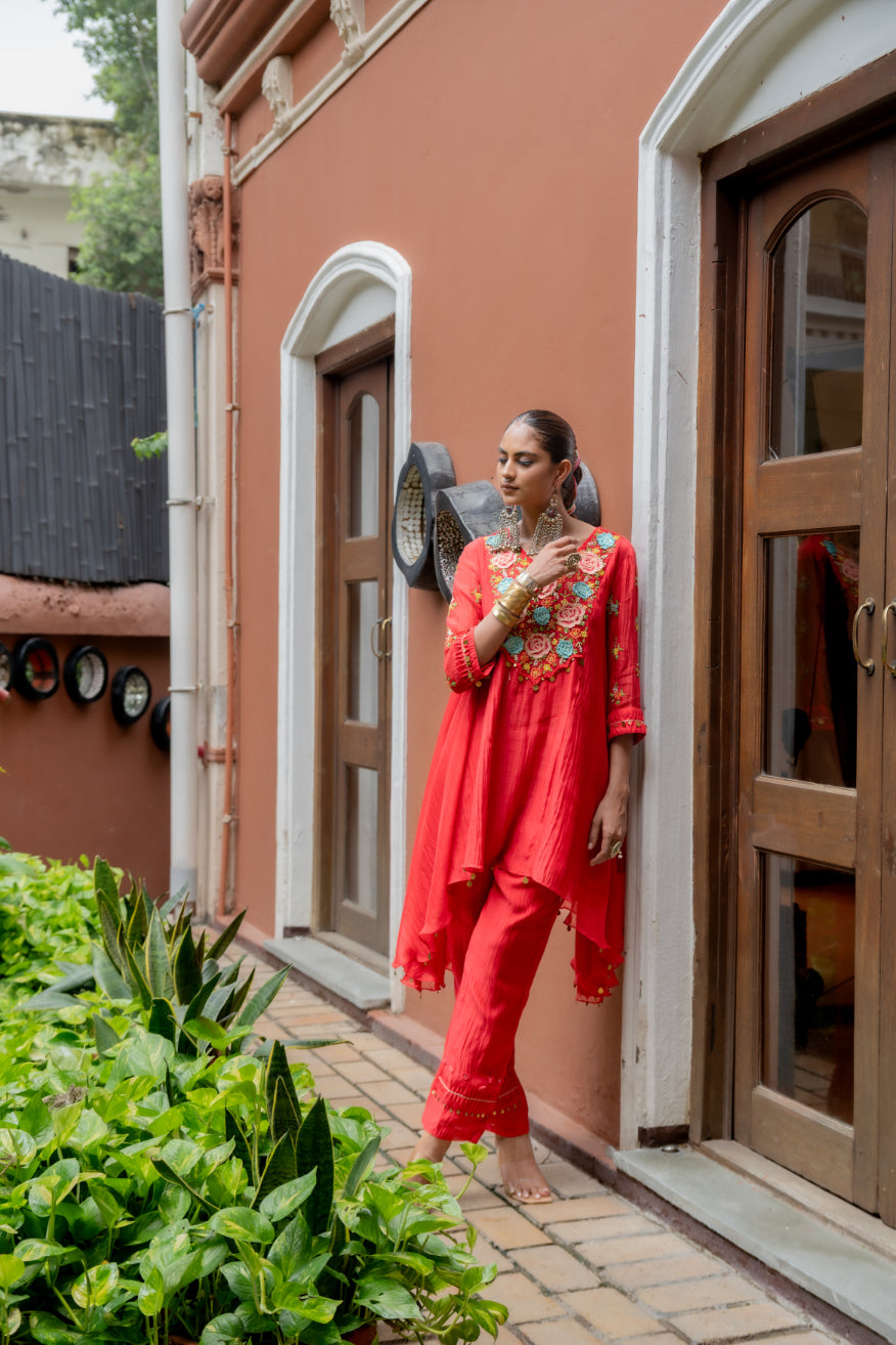 Asymmetrical  Kurta Set (SS-409)