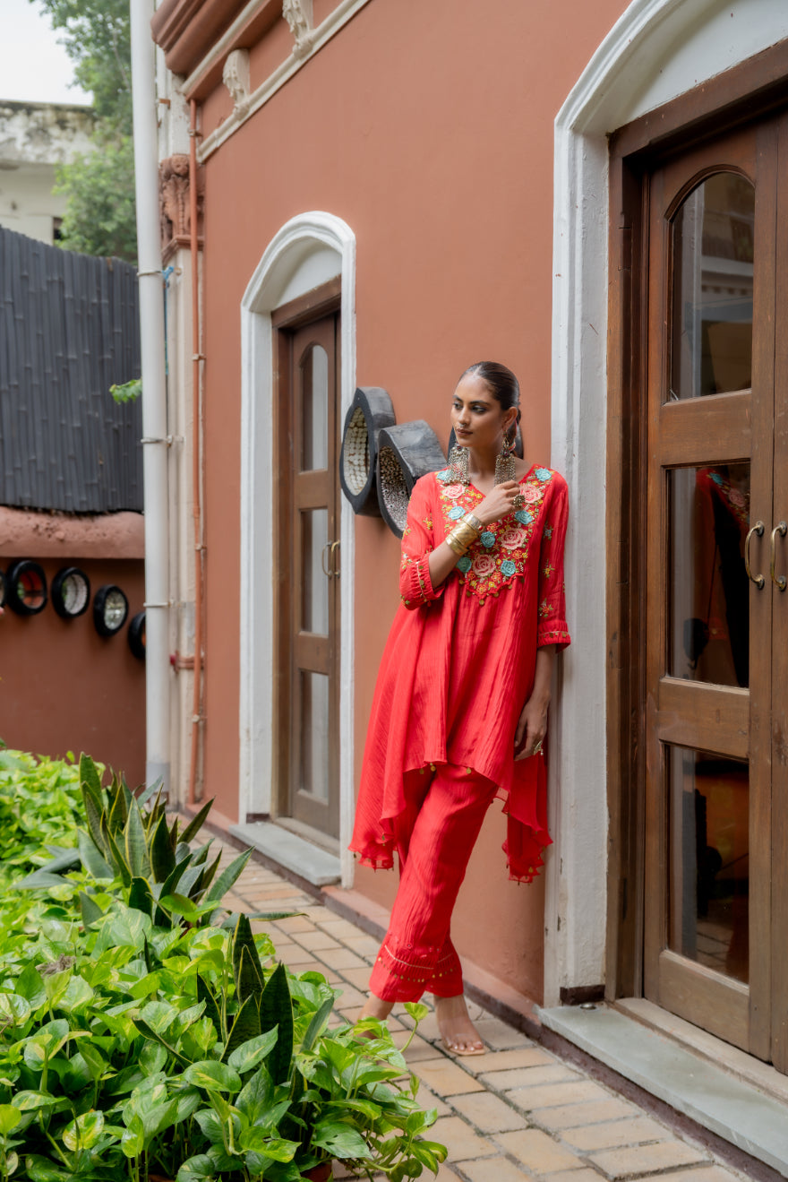 Asymmetrical  Kurta Set (SS-409)