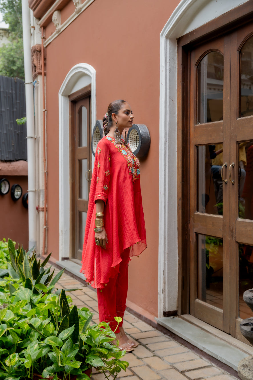 Asymmetrical  Kurta Set (SS-409)