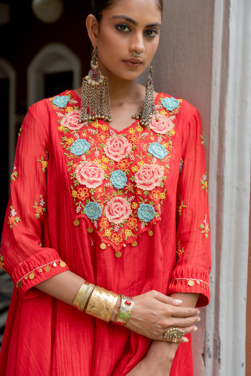 Asymmetrical  Kurta Set (SS-409)