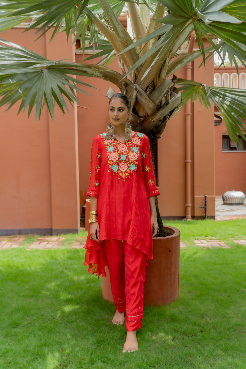 Asymmetrical  Kurta Set (SS-409)