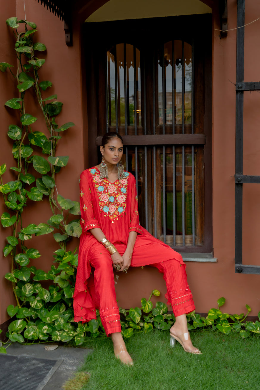 Asymmetrical  Kurta Set (SS-409)
