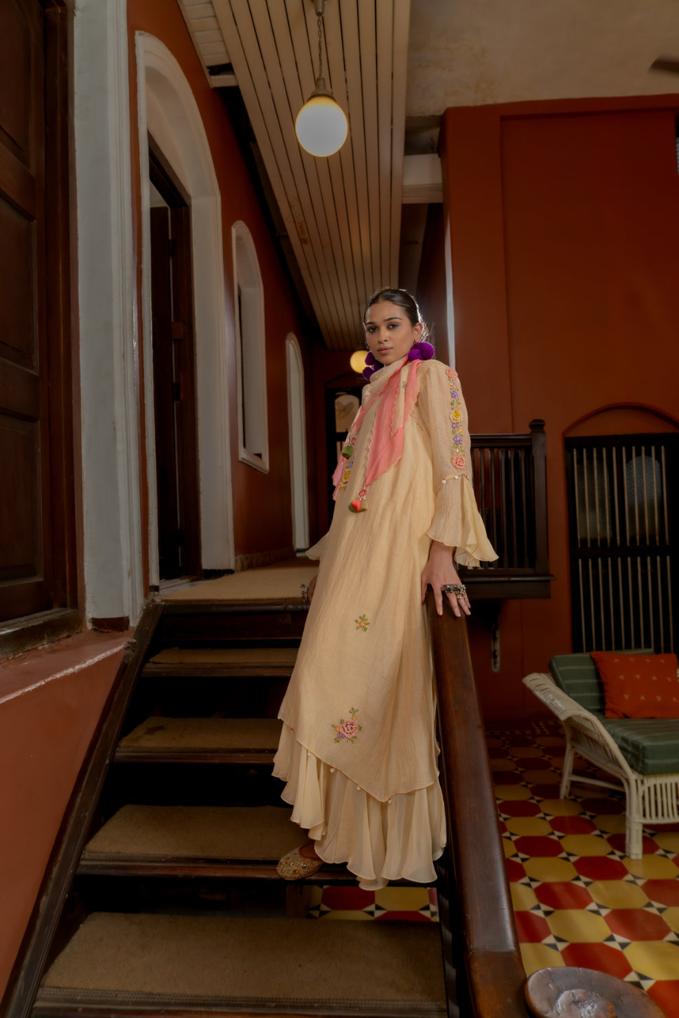 Layered Hem Kurta Set (SS-408)