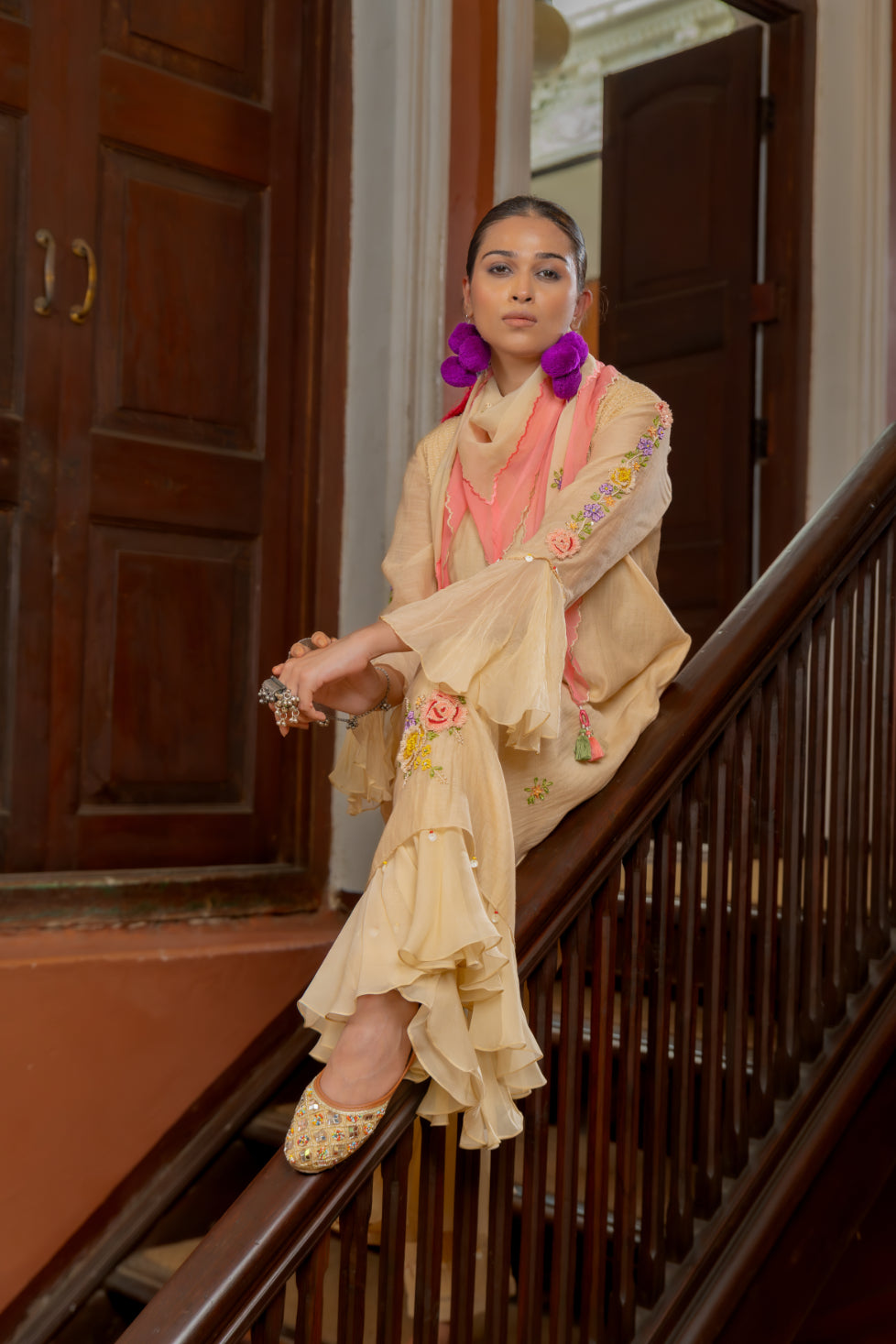 Layered Hem Kurta Set (SS-408)