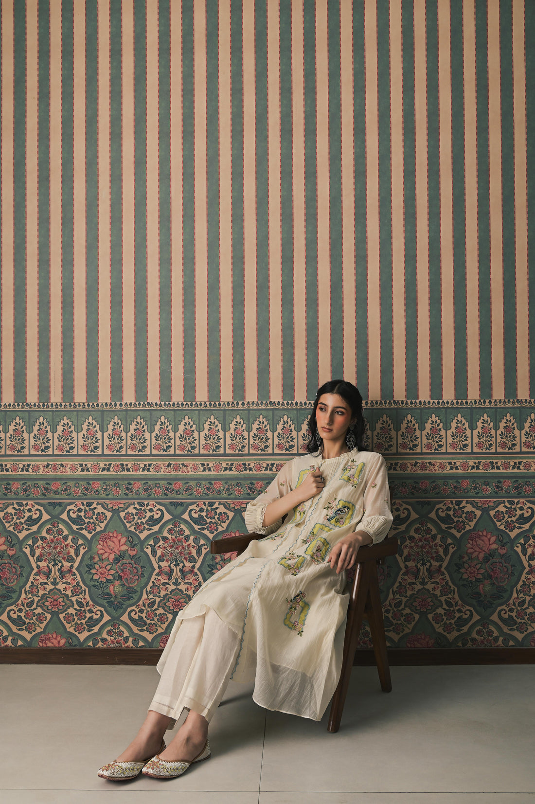 Ivory Malai Chanderi Jacket set (SS-541)