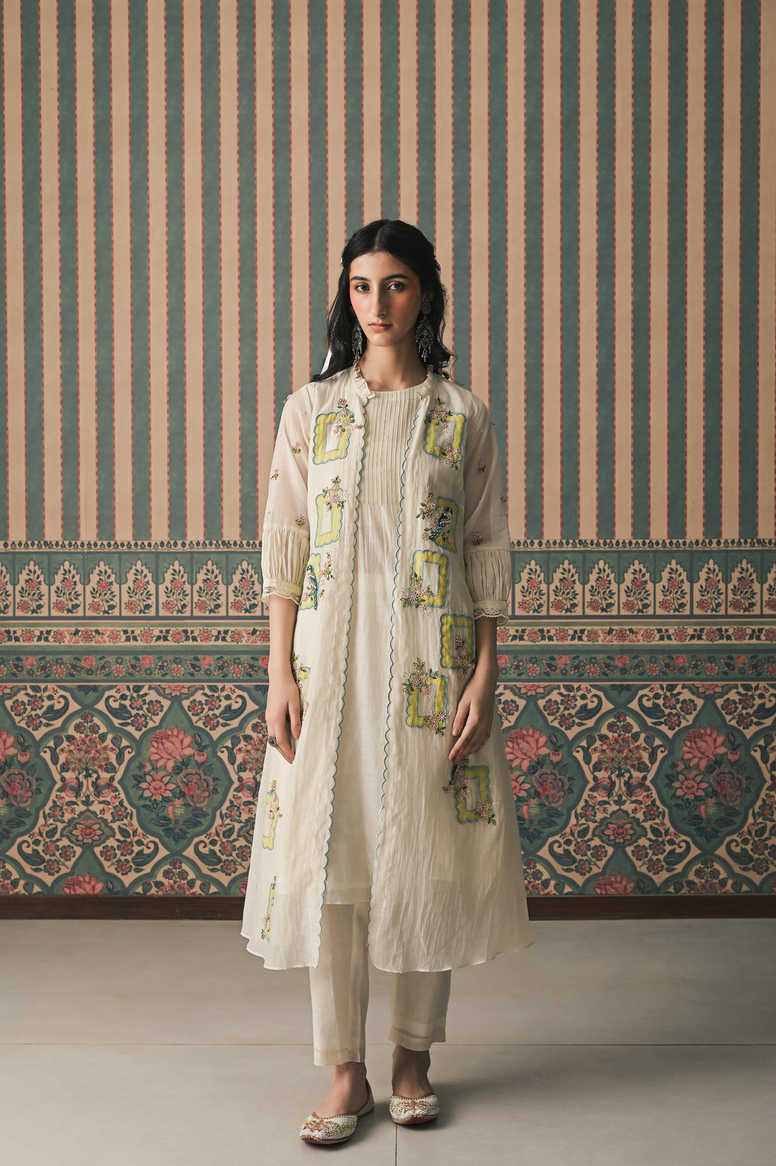 Ivory Malai Chanderi Jacket set (SS-541)