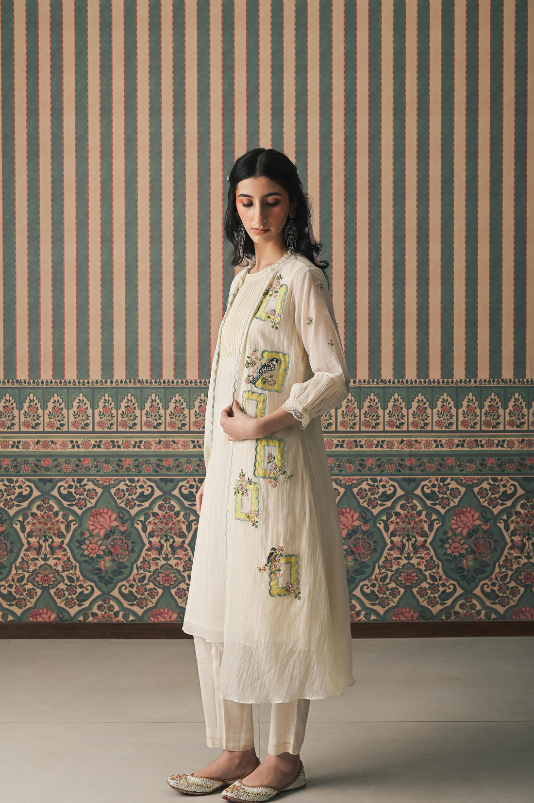 Ivory Malai Chanderi Jacket set (SS-541)