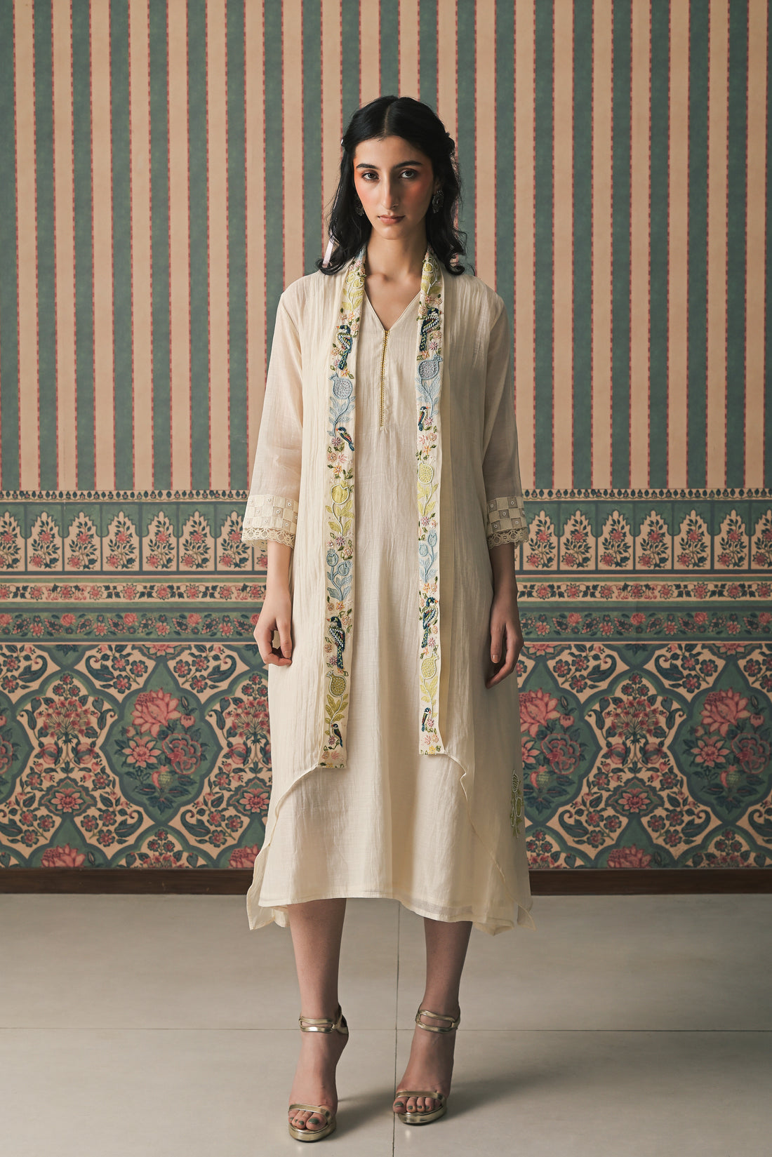 Ivory Malai Chanderi Jacket set (SS-532)