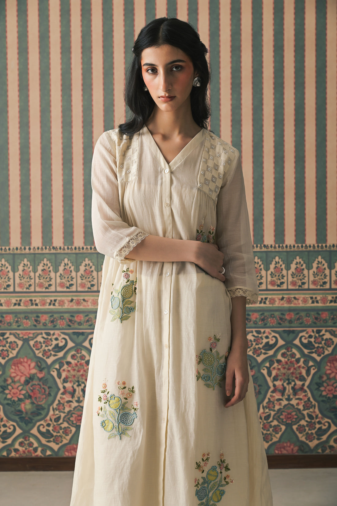 Ivory Malai Chanderi Kurta set (SS-540)