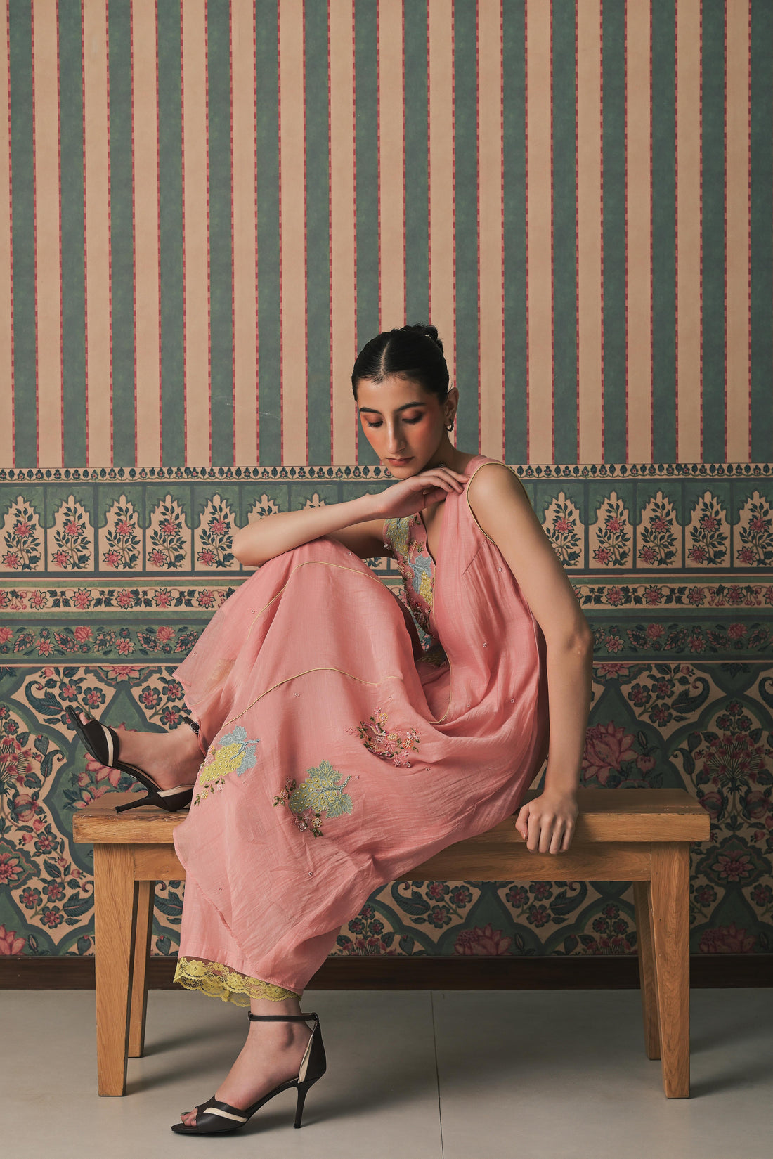 Pink Malai Chanderi Kurta set (SS-527)