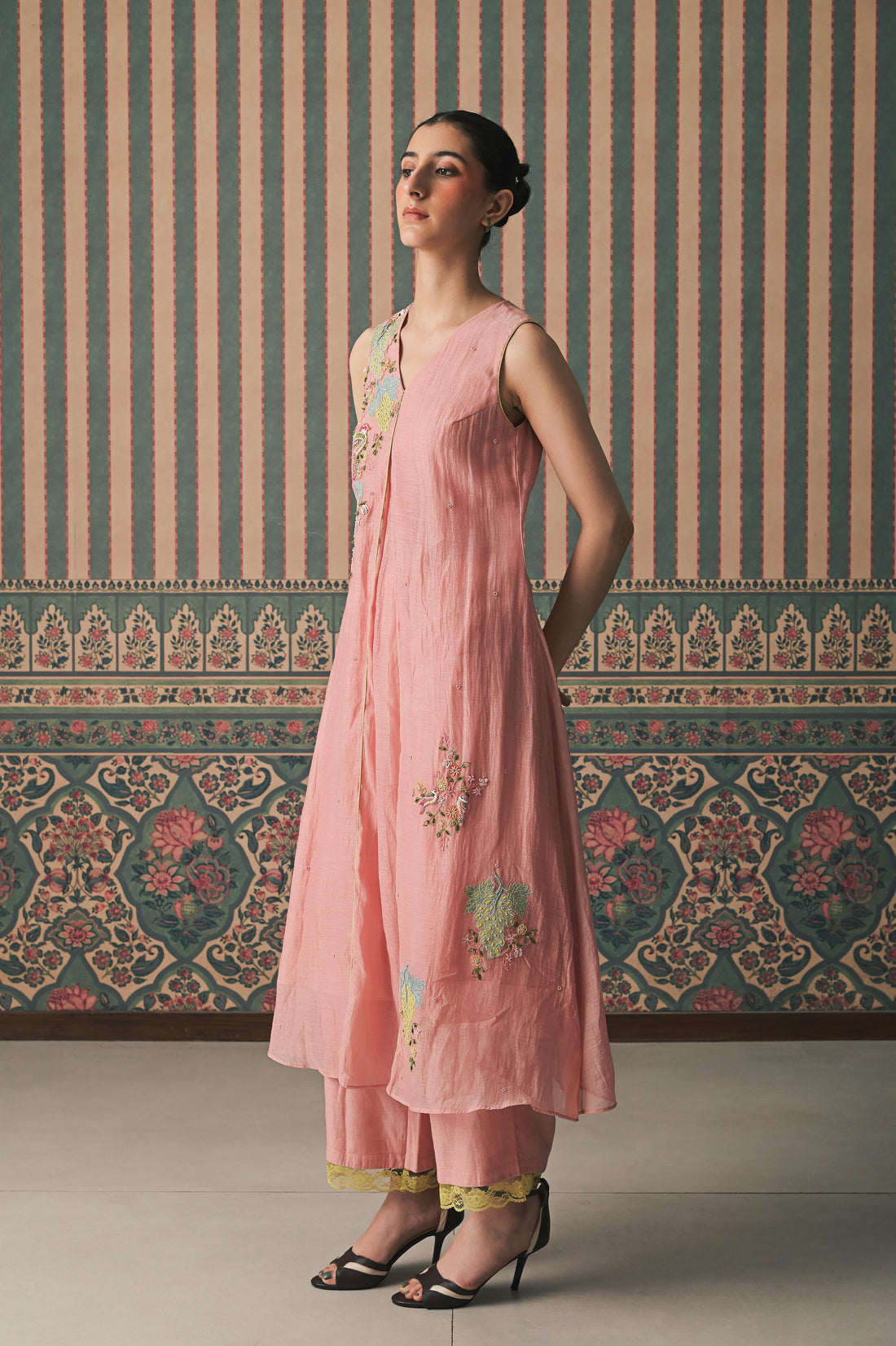 Pink Malai Chanderi Kurta set (SS-527)