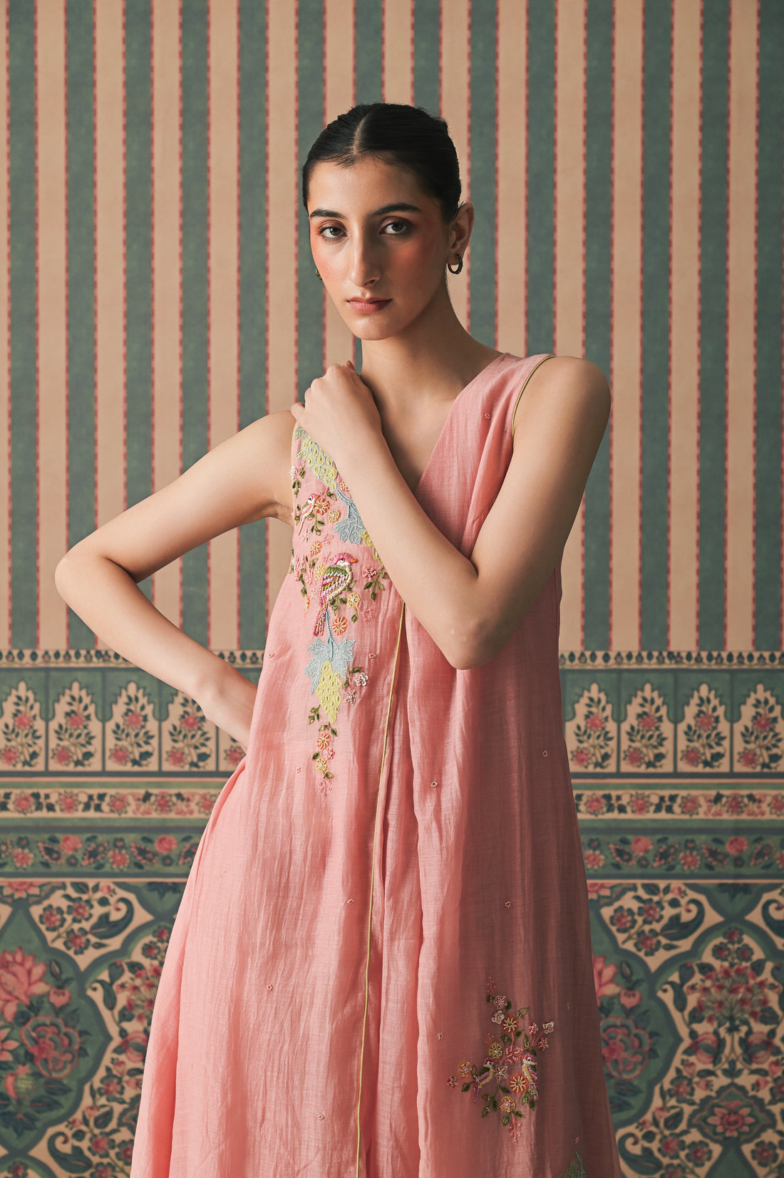 Pink Malai Chanderi Kurta set (SS-527)