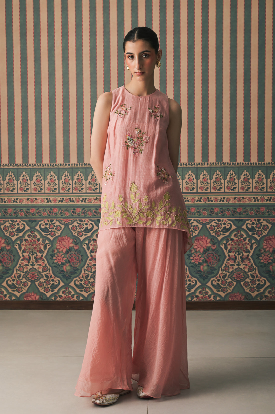 Pink Malai Chanderi Kurta set (SS-531)