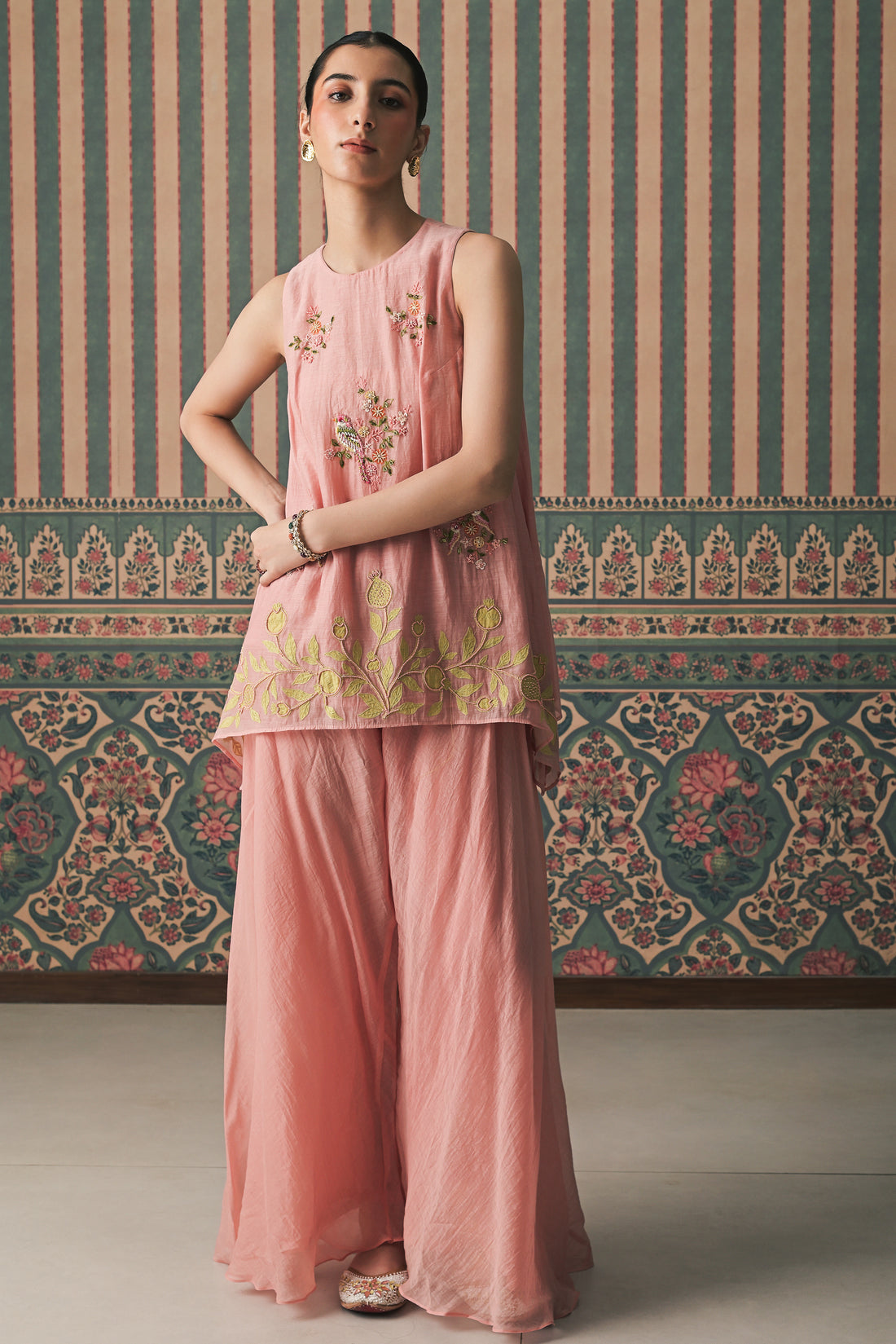 Pink Malai Chanderi Kurta set (SS-531)
