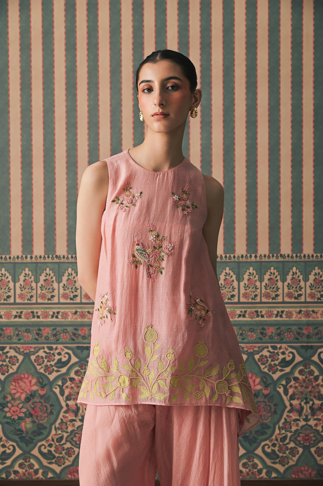Pink Malai Chanderi Kurta set (SS-531)