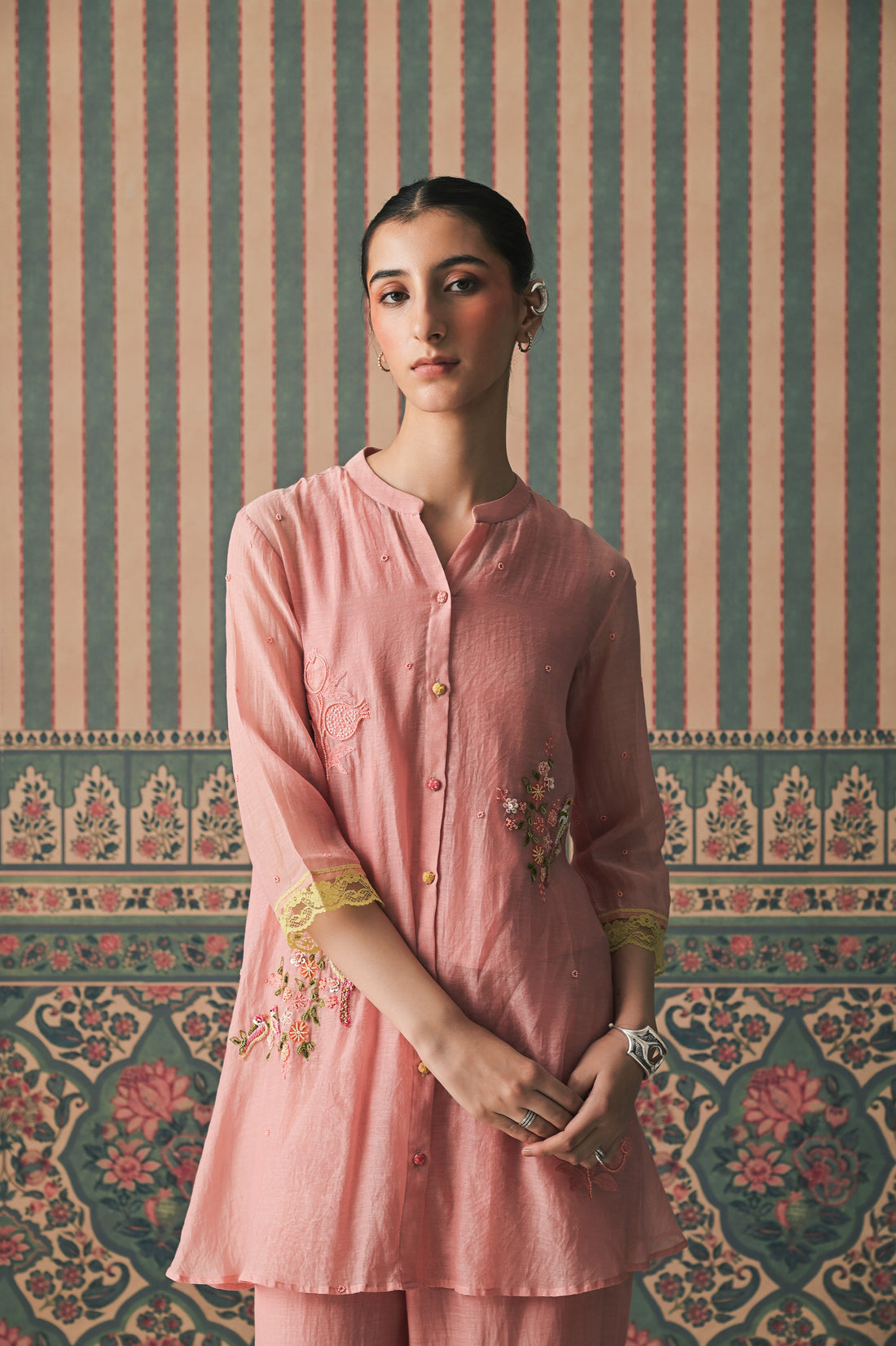 Pink Malai Chanderi Co-Ord set (SS-523)