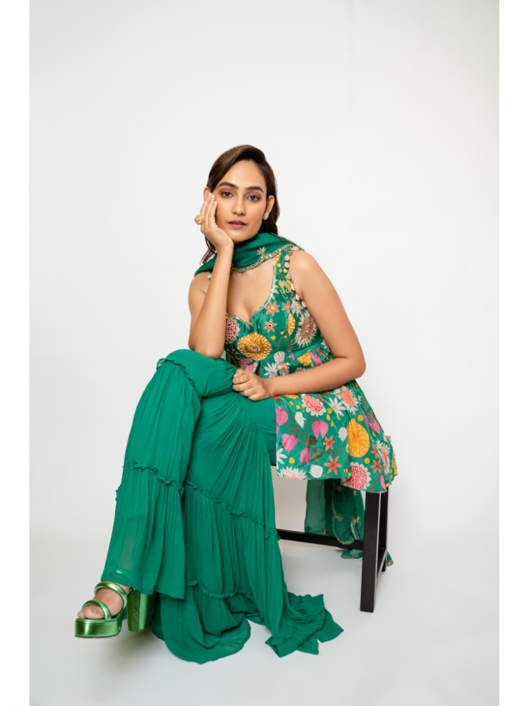 Monika Panwar in Sharara Set (SS - 012)