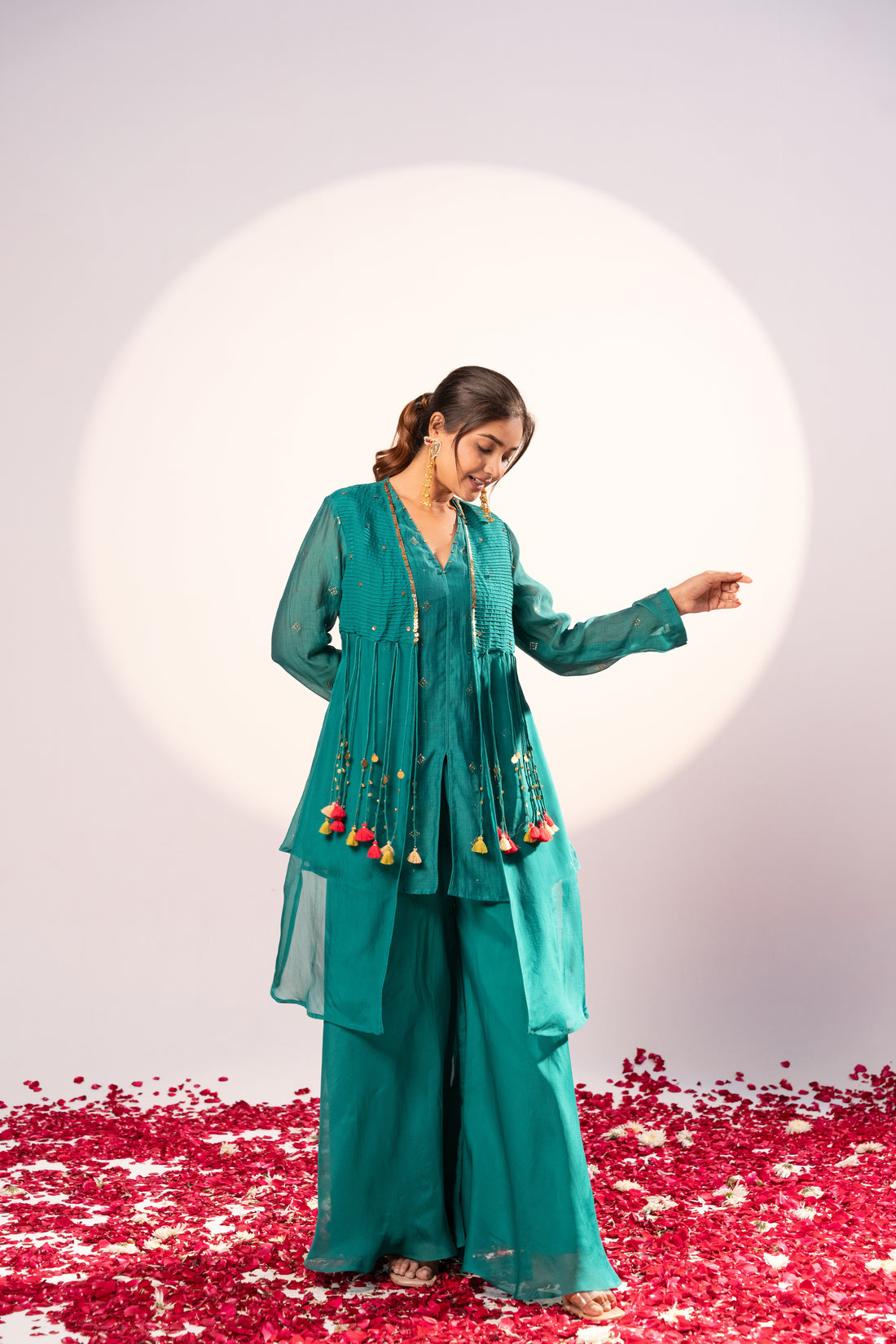 Bottle green Kurti set (SS-465)