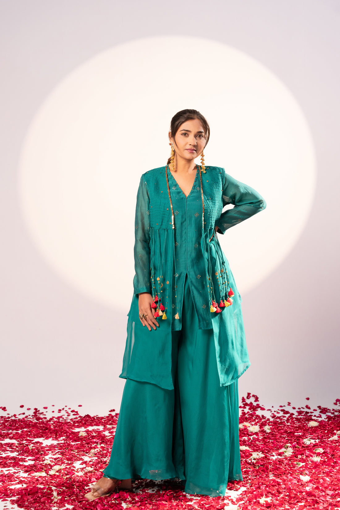 Bottle green Kurti set (SS-465)