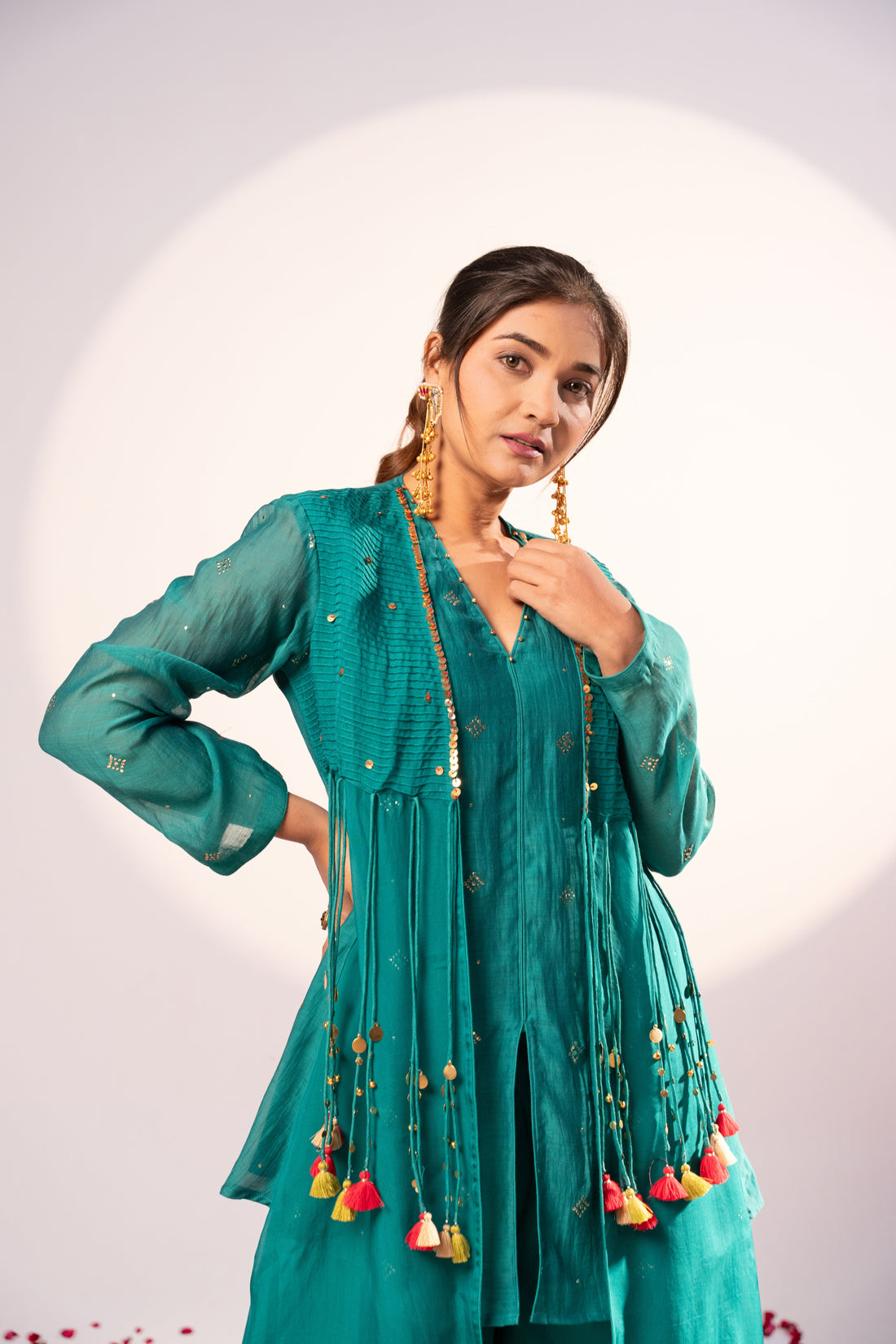 Bottle green Kurti set (SS-465)