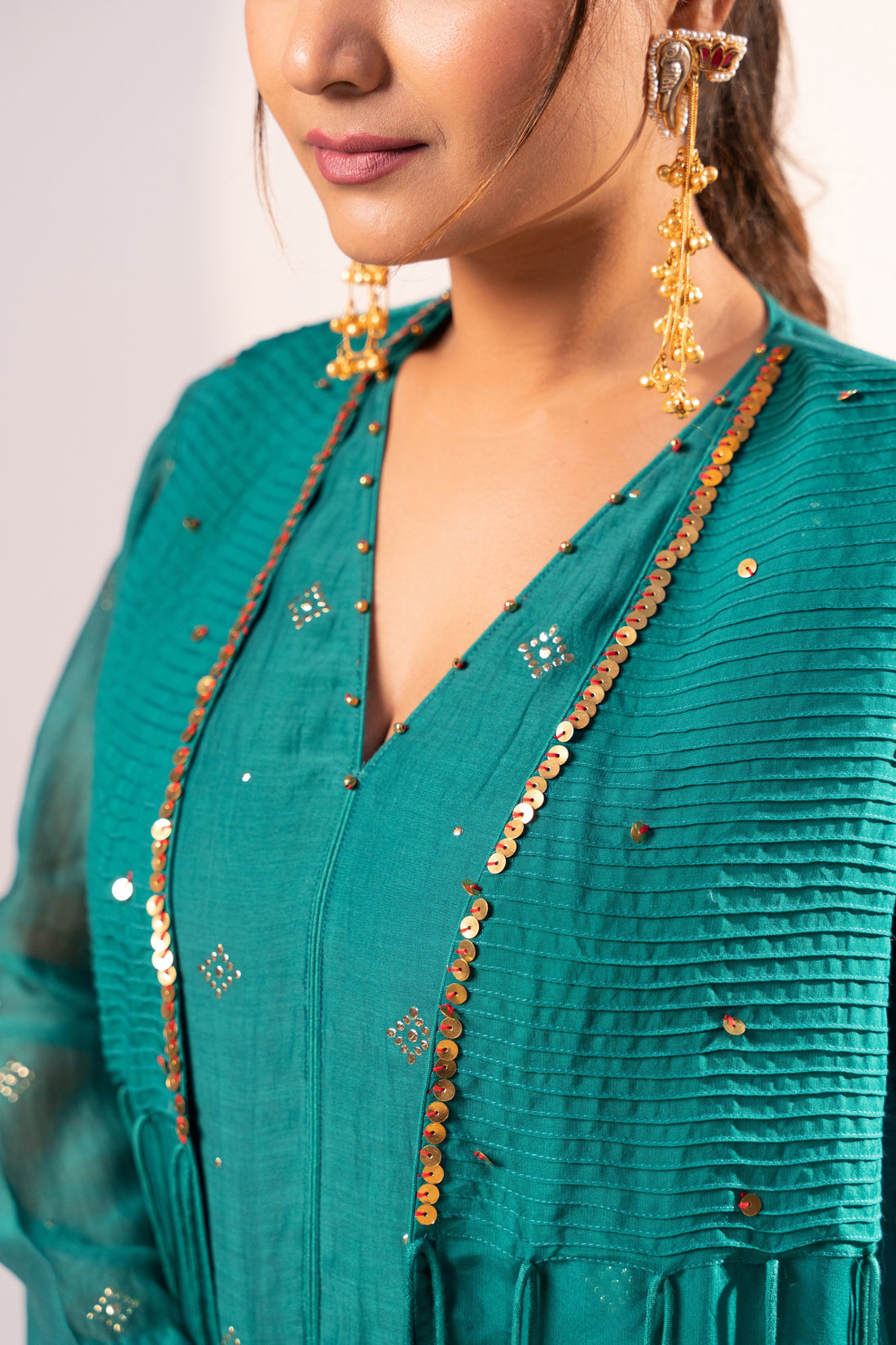 Bottle green Kurti set (SS-465)
