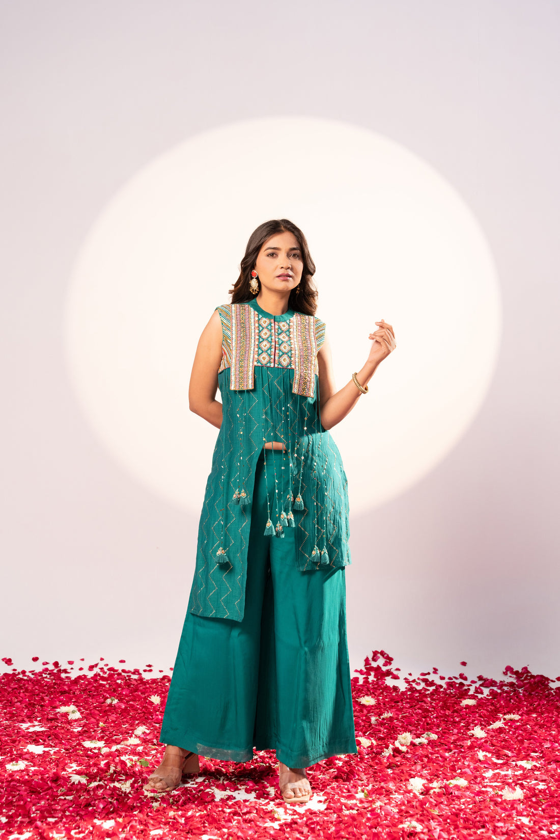 Bottle green Kurti set (SS-471)