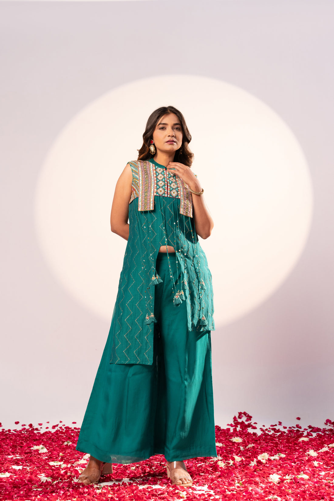 Bottle green Kurti set (SS-471)