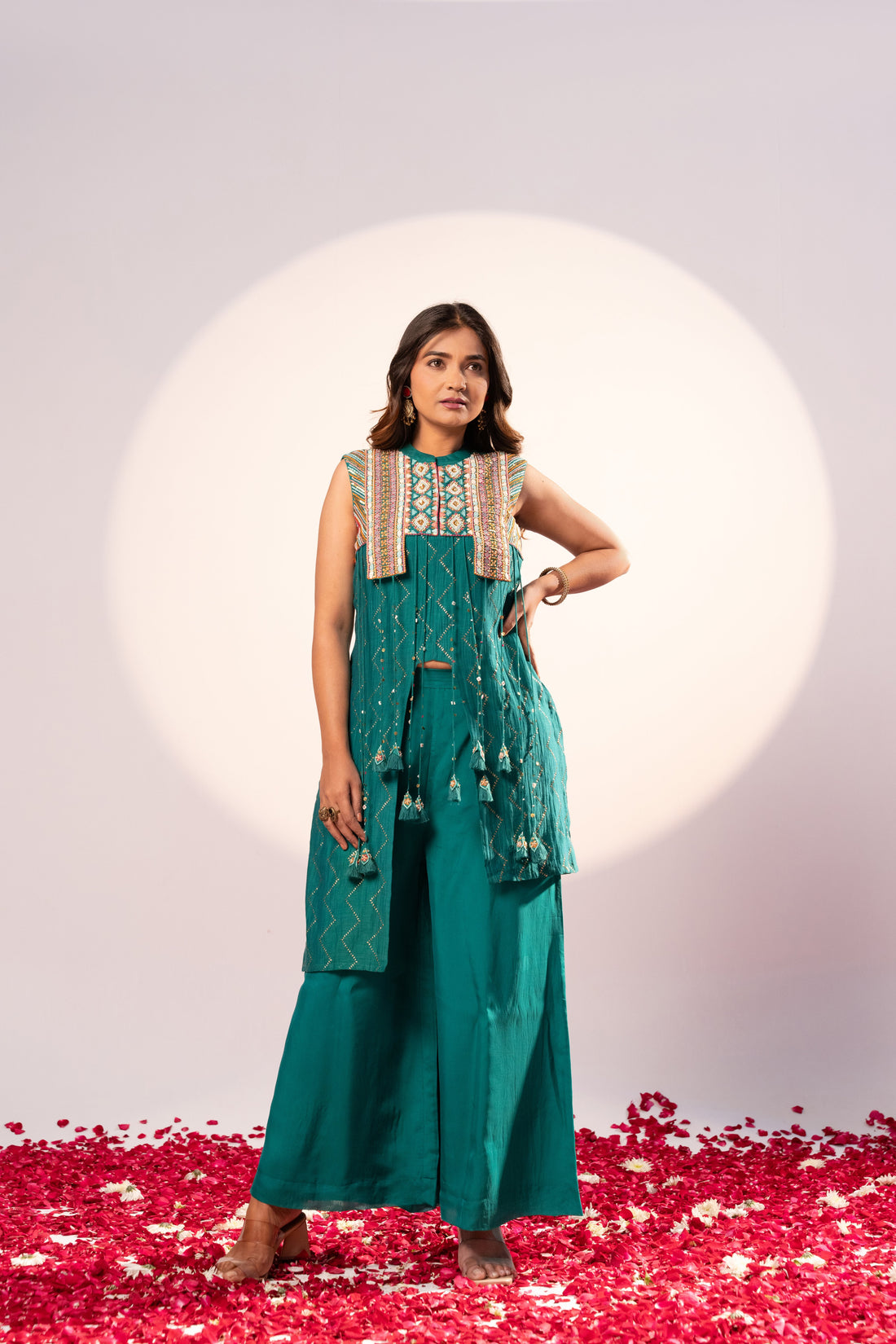 Bottle green Kurti set (SS-471)