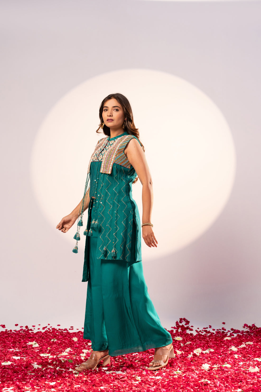 Bottle green Kurti set (SS-471)